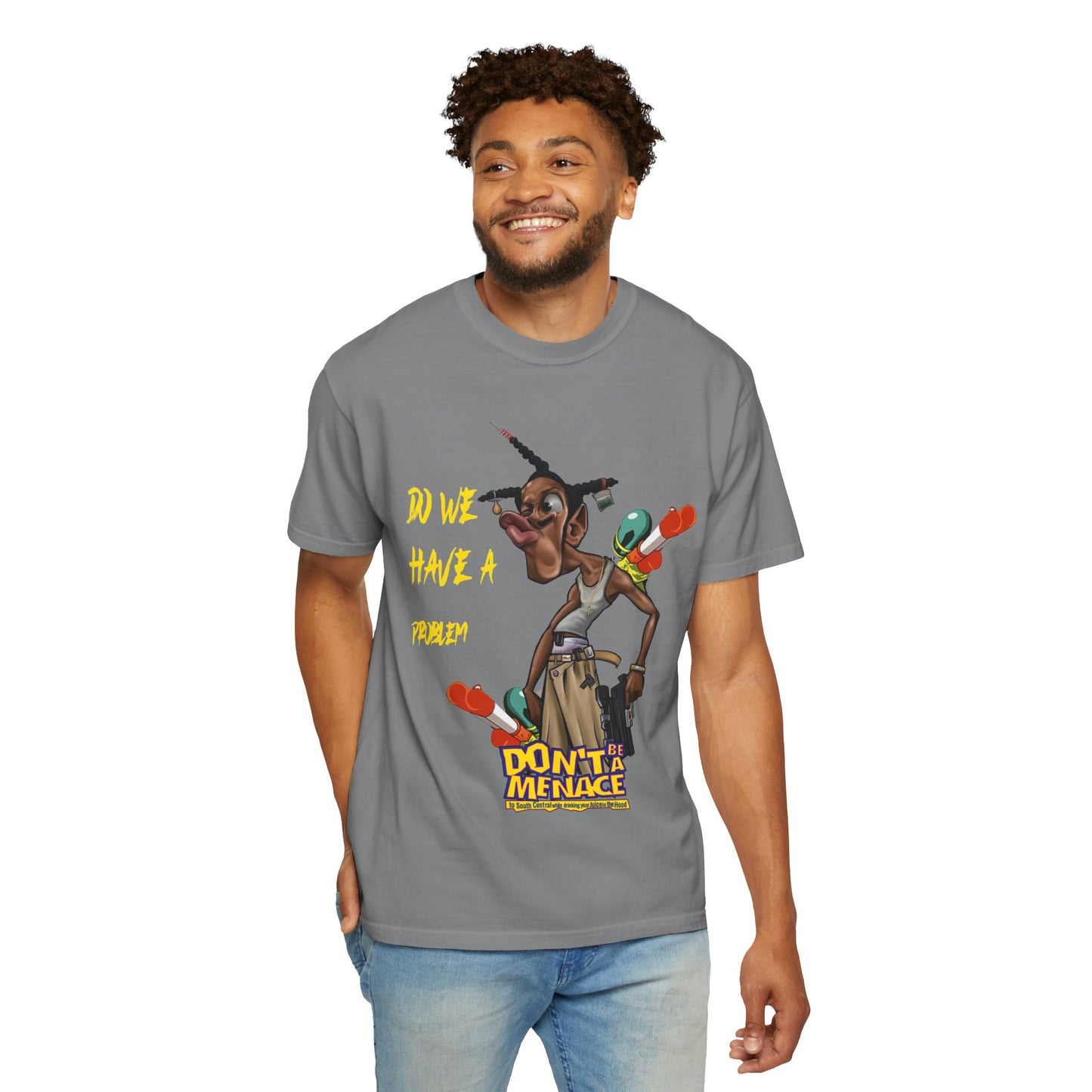Don’t Be a Menace Graphic T-Shirt — “Do We Have a Problem?” Urban Cartoon Streetwear