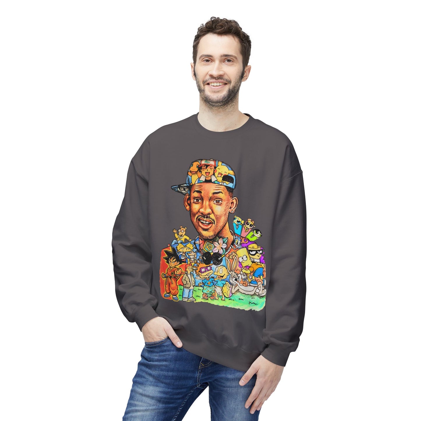 Retro ’90s Cartoon Portrait Crewneck Sweatshirt