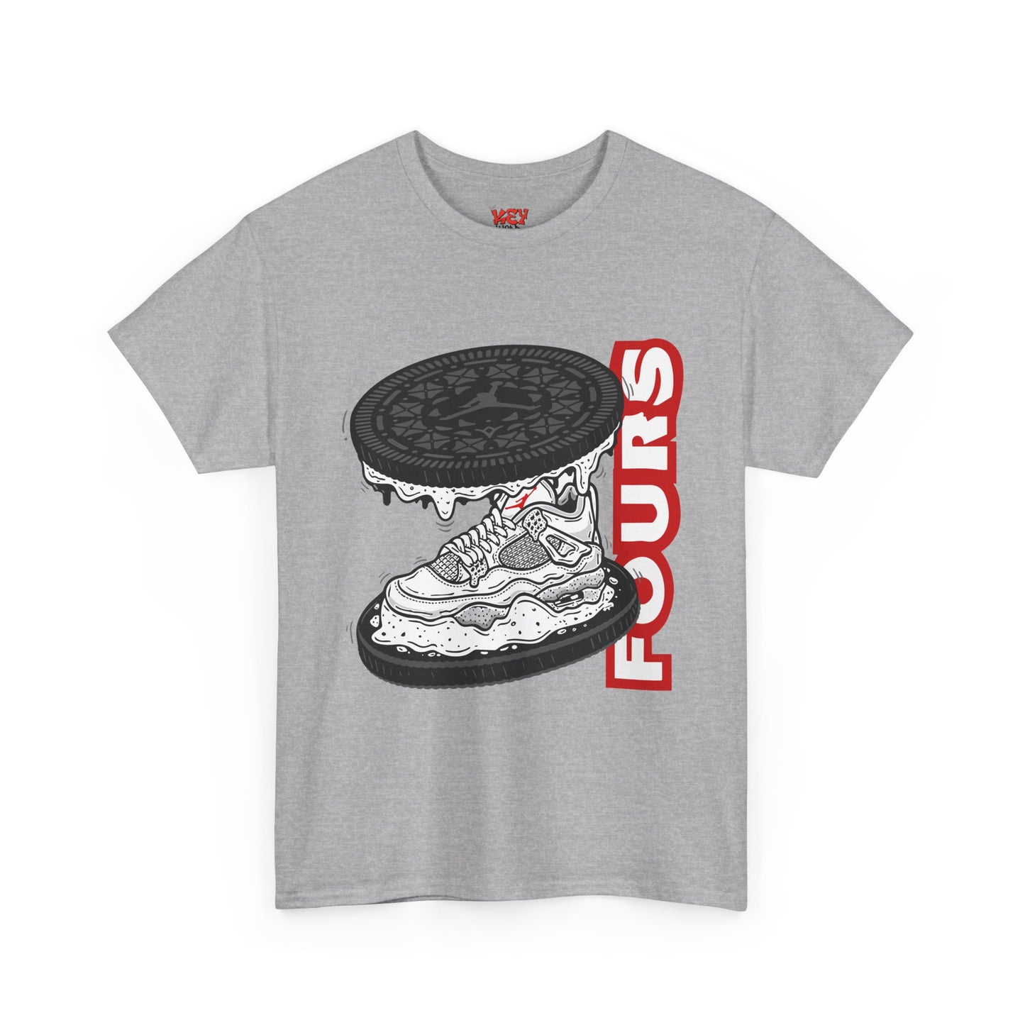KeyWear Graphic Tee — Oreo Sneaker Sandwich Design ("FOURS")