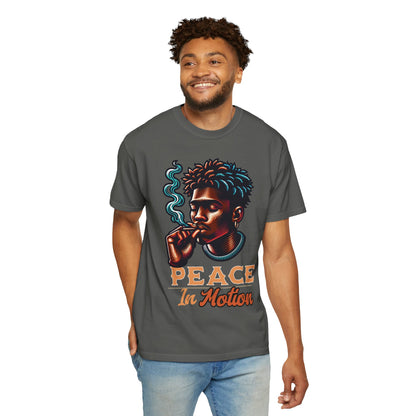 Peace In Motion T‑Shirt — Retro Smoking Portrait Graphic Tee