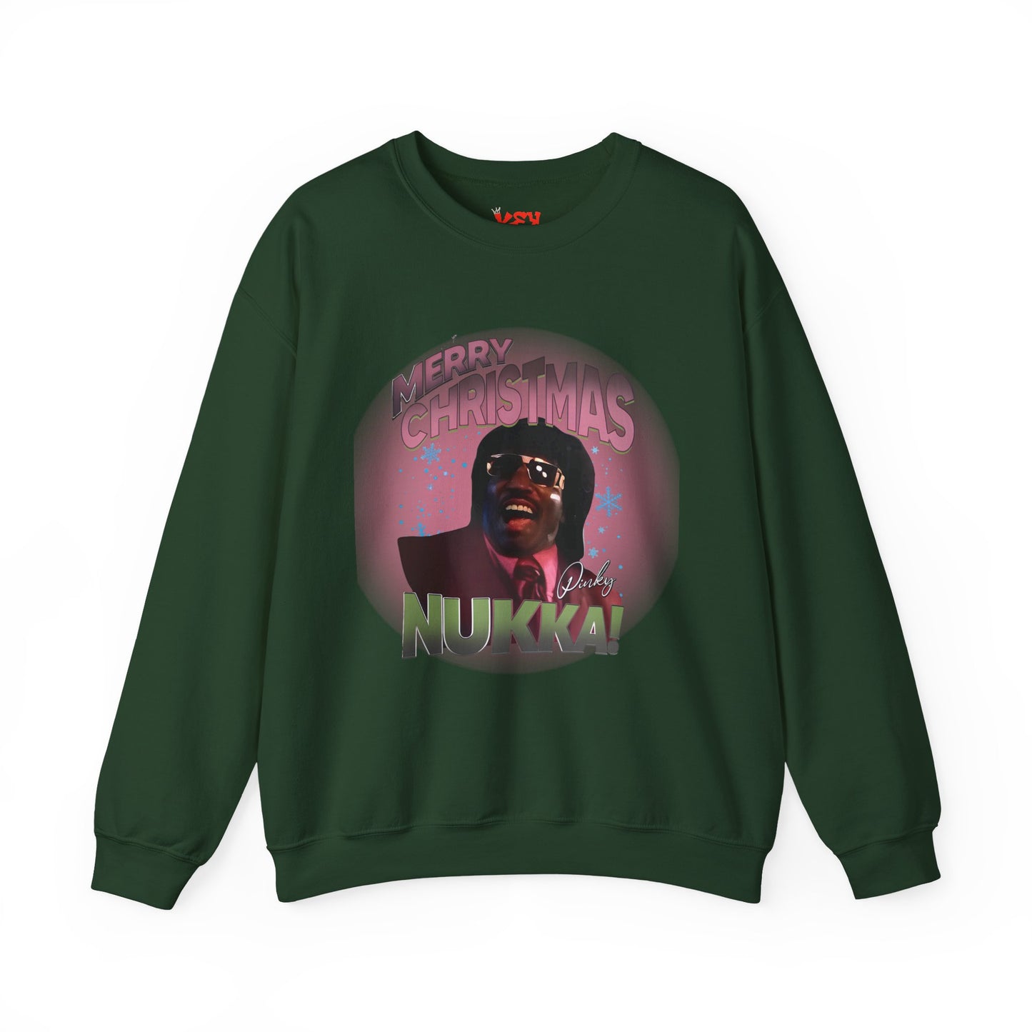 Pinky Christmas Crewneck Sweatshirt — "Merry Christmas Nukka!" Retro Holiday Graphic