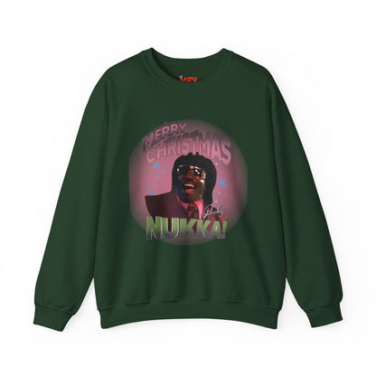 Pinky Christmas Crewneck Sweatshirt — "Merry Christmas Nukka!" Retro Holiday Graphic