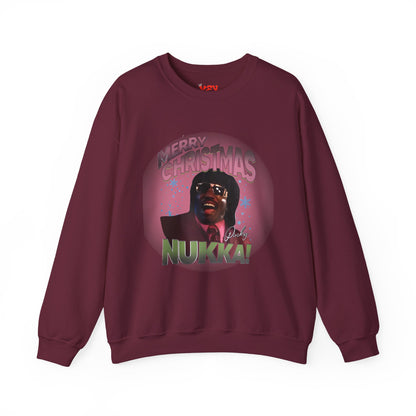 Pinky Christmas Crewneck Sweatshirt — "Merry Christmas Nukka!" Retro Holiday Graphic