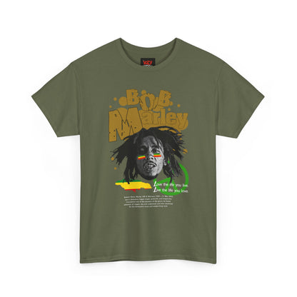 Bob Unisex Heavy Cotton Tee, Vintage Music Shirt, Reggae Lover Gift, Music Festival Apparel, Rasta Style T-Shirt