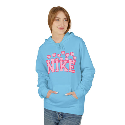 Pink Heart 'Nike' Hoodie — Cute Retro Logo Pullover