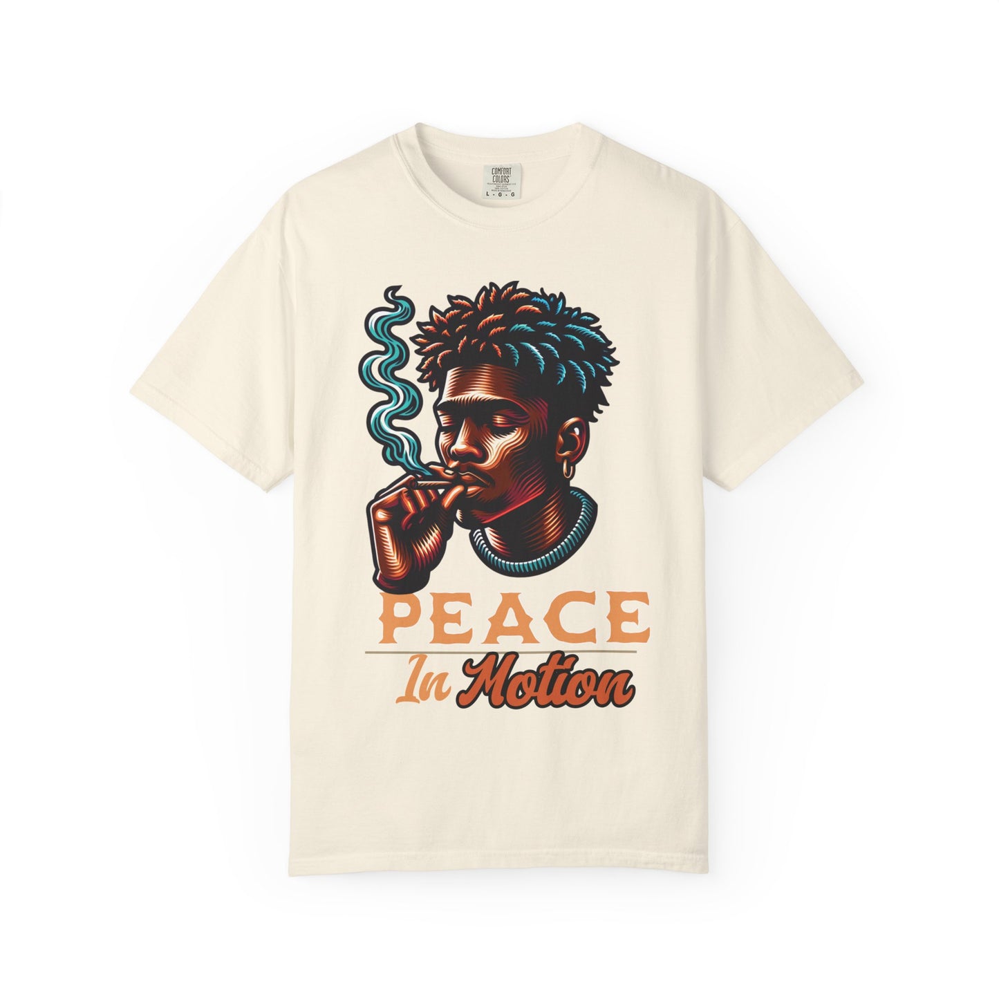 Peace In Motion T‑Shirt — Retro Smoking Portrait Graphic Tee