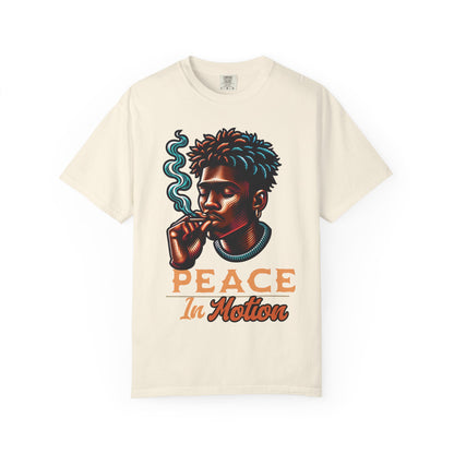 Peace In Motion T‑Shirt — Retro Smoking Portrait Graphic Tee