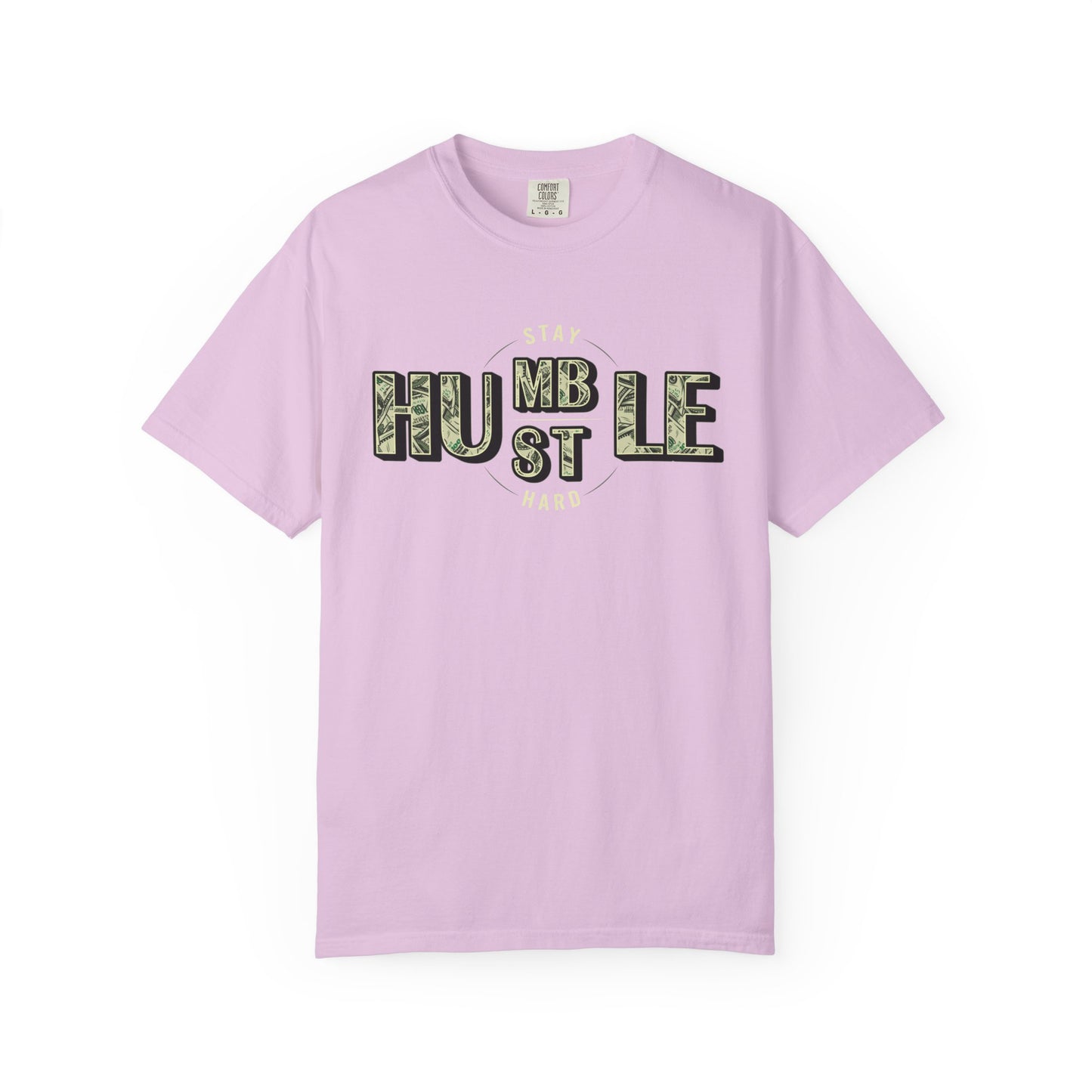 Stay Humble Hustle T-Shirt — Camo Lettering Motivational Tee