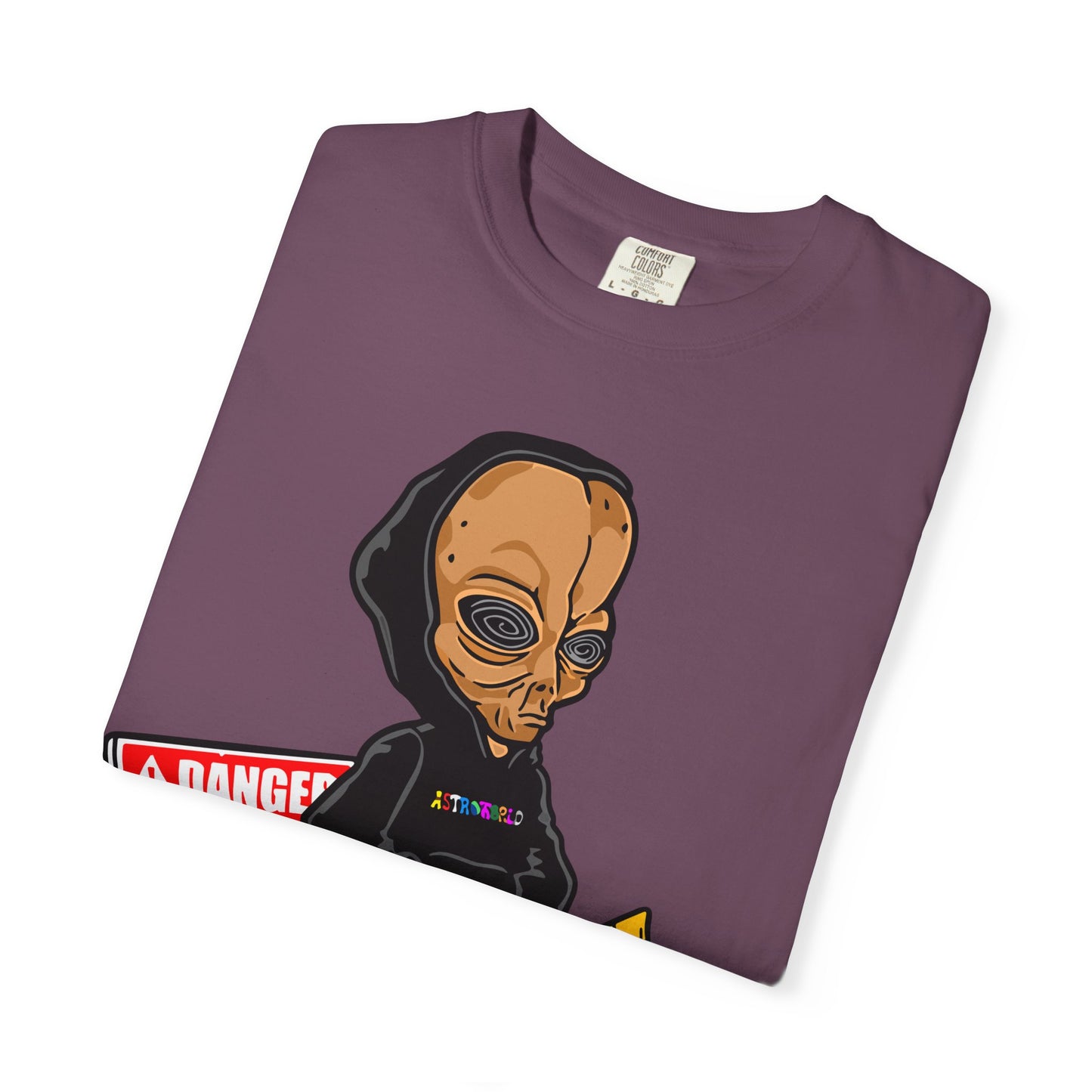 Alien Hooded T-Shirt — "No Trespassing" Desert Graphic