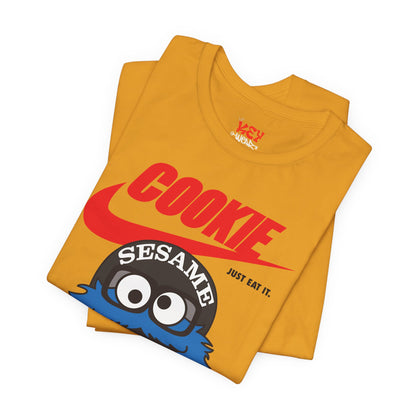 Cookie Monster Graphic Tee — "Cookie" Logo & Bite-Ready Sesame Design