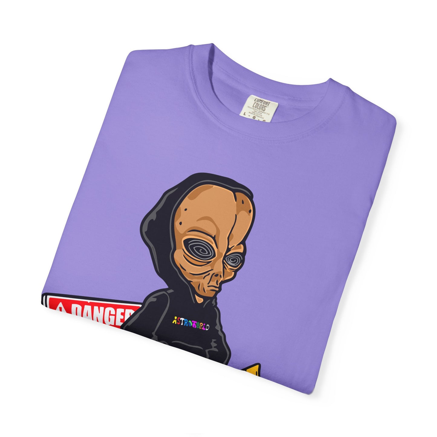 Alien Hooded T-Shirt — "No Trespassing" Desert Graphic