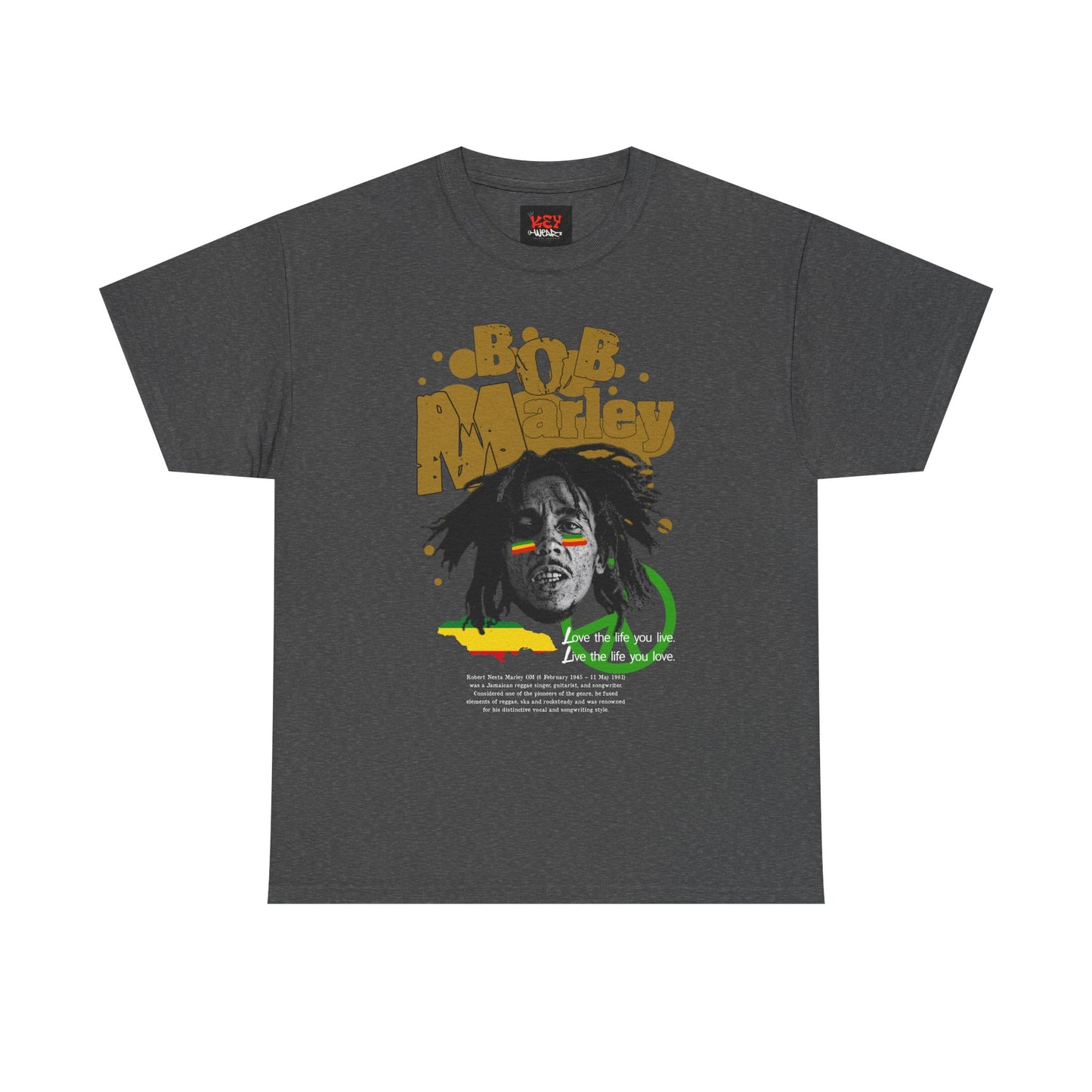 Bob Unisex Heavy Cotton Tee, Vintage Music Shirt, Reggae Lover Gift, Music Festival Apparel, Rasta Style T-Shirt