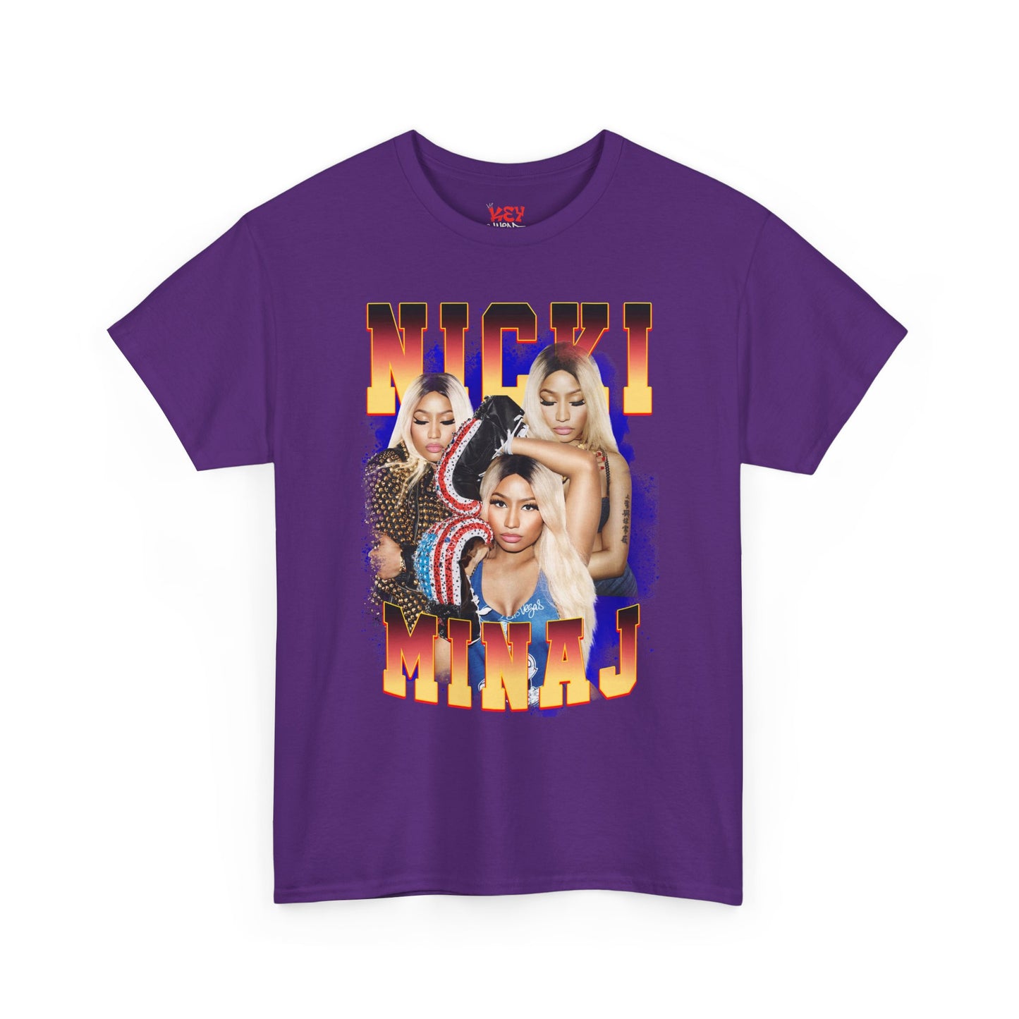 Nicki Graphic Tee — Retro Gradient Name and Portrait Collage