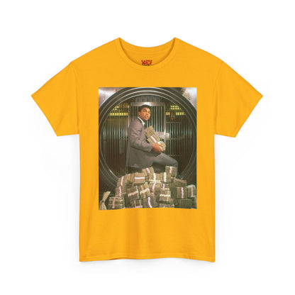 Ali Money Vault Graphic Tee — Vintage Heist Money Pile T-Shirt
