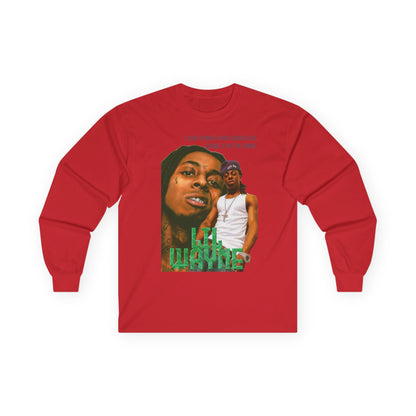 Wayne Long Sleeve Tee — Retro Photo Graphic with Quote