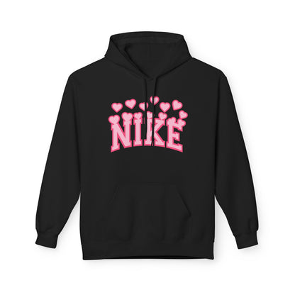 Pink Heart 'Nike' Hoodie — Cute Retro Logo Pullover