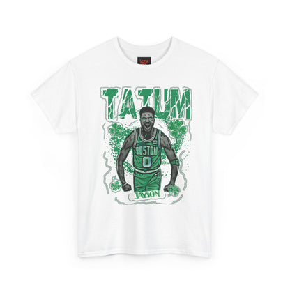 JT Boston Celtics Unisex Heavy Cotton Tee - Tatum Graphic Shirt, Sports Apparel, Basketball Fan Gear, Gift for Celtics Fans, Casual Wear