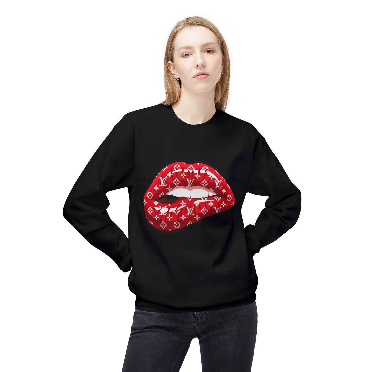 Red Monogram Lip Crewneck Sweatshirt