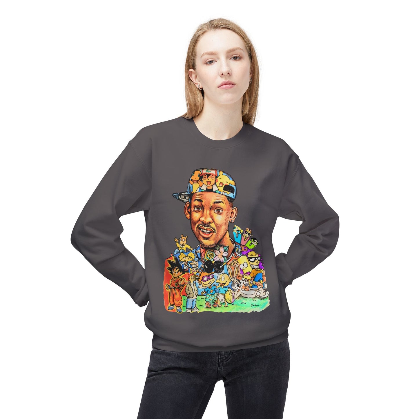 Retro ’90s Cartoon Portrait Crewneck Sweatshirt