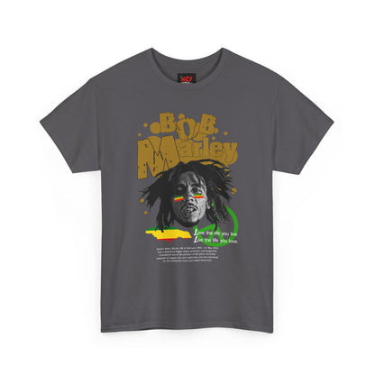 Bob Unisex Heavy Cotton Tee, Vintage Music Shirt, Reggae Lover Gift, Music Festival Apparel, Rasta Style T-Shirt