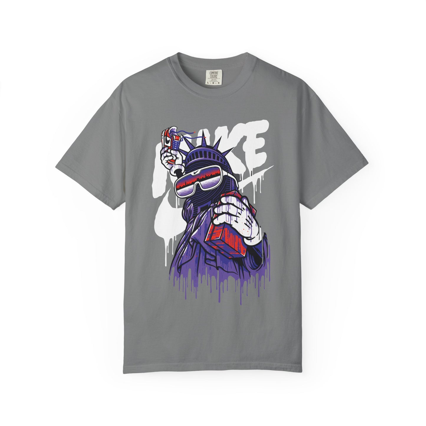 Retro Graffiti Statue of Liberty Illustration (’Like’ Spray Can)