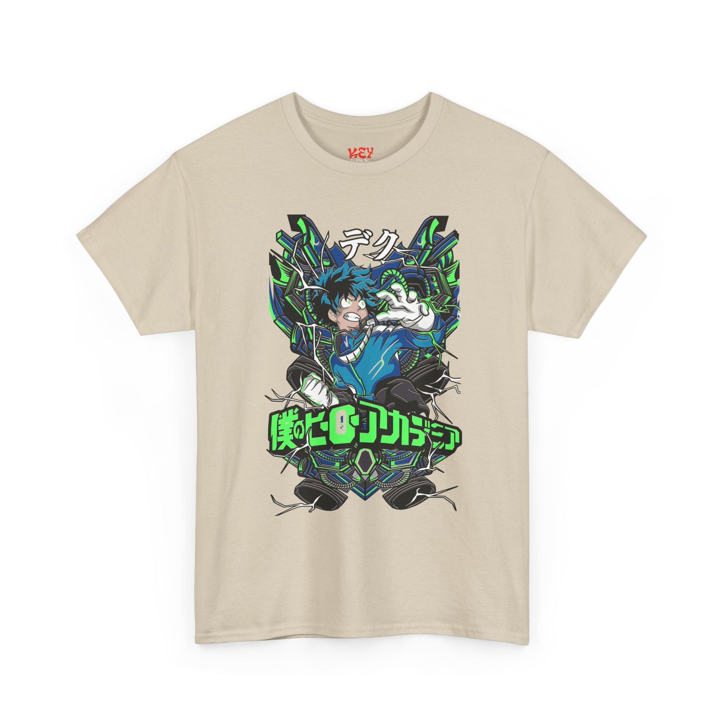 Deku Anime Mecha Pilot T-Shirt — Neon Japanese Text Design