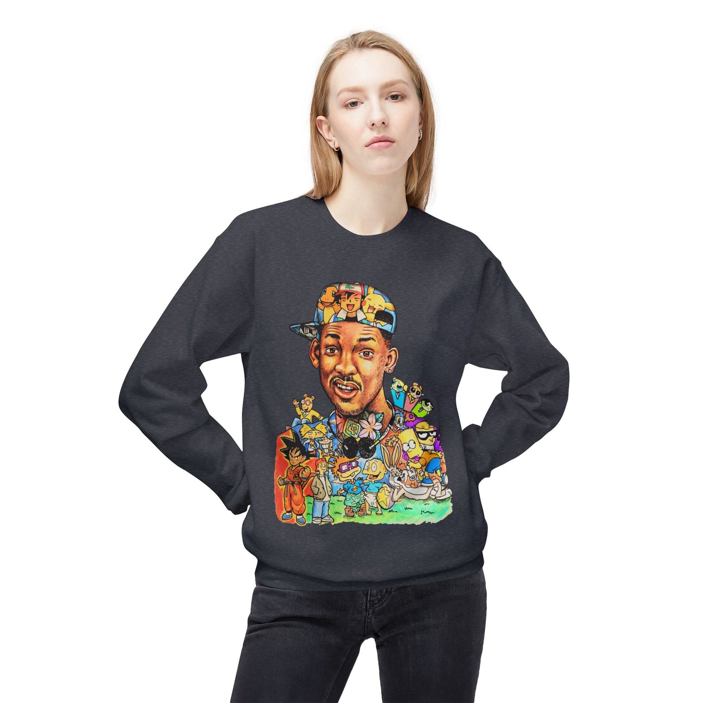 Retro ’90s Cartoon Portrait Crewneck Sweatshirt