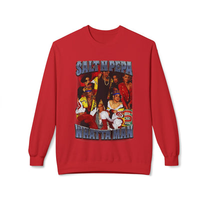 Salt-N-Pepa 'Whatta Man' Crewneck Sweatshirt - Retro 90s Hip-Hop Graphic