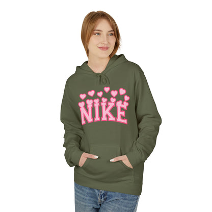 Pink Heart 'Nike' Hoodie — Cute Retro Logo Pullover