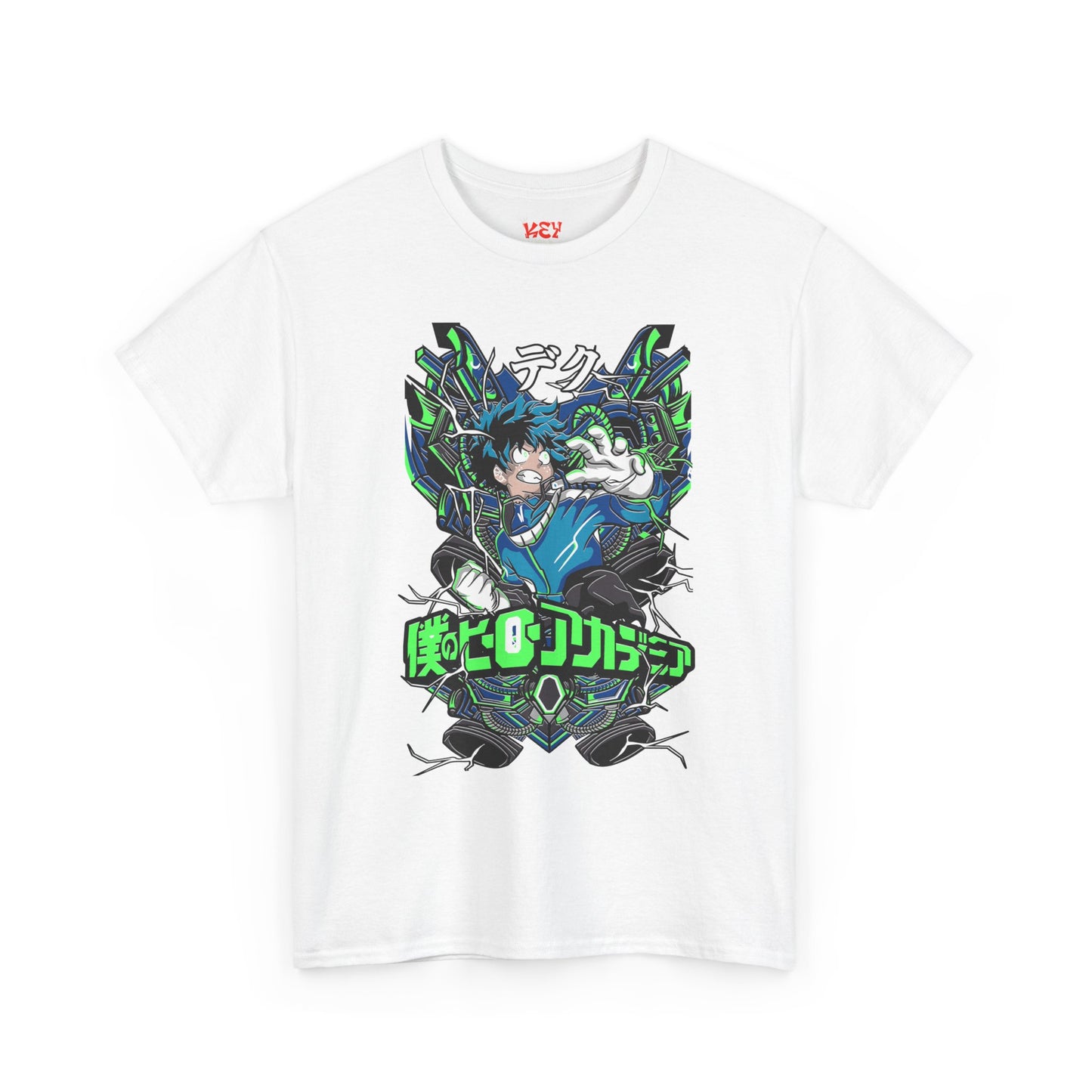 Deku Anime Mecha Pilot T-Shirt — Neon Japanese Text Design