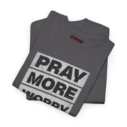 Pray More Worry Less T-Shirt — Inspirational Christian Tee with Bible Graphic