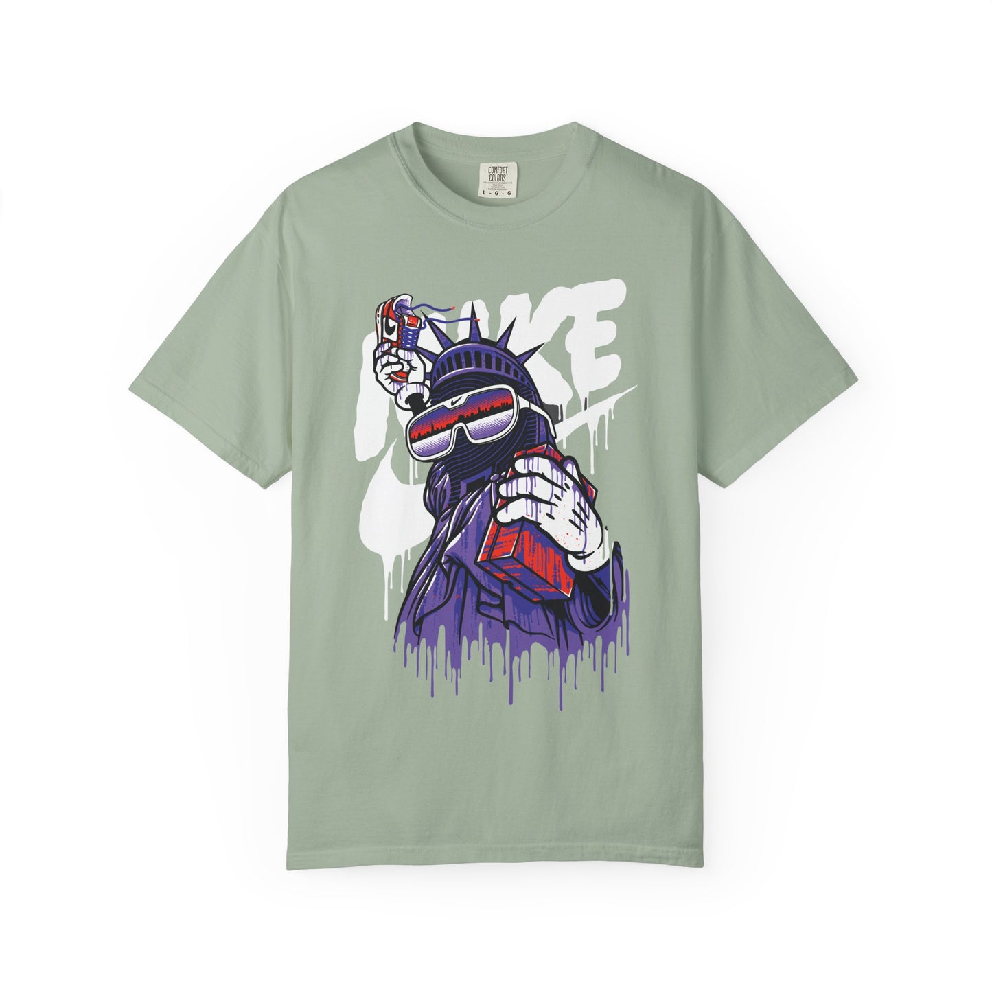 Retro Graffiti Statue of Liberty Illustration (’Like’ Spray Can)