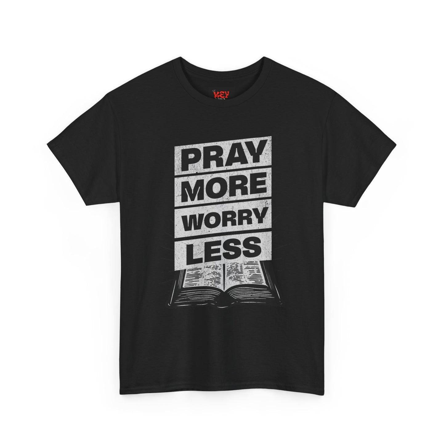 Pray More Worry Less T-Shirt — Inspirational Christian Tee with Bible Graphic