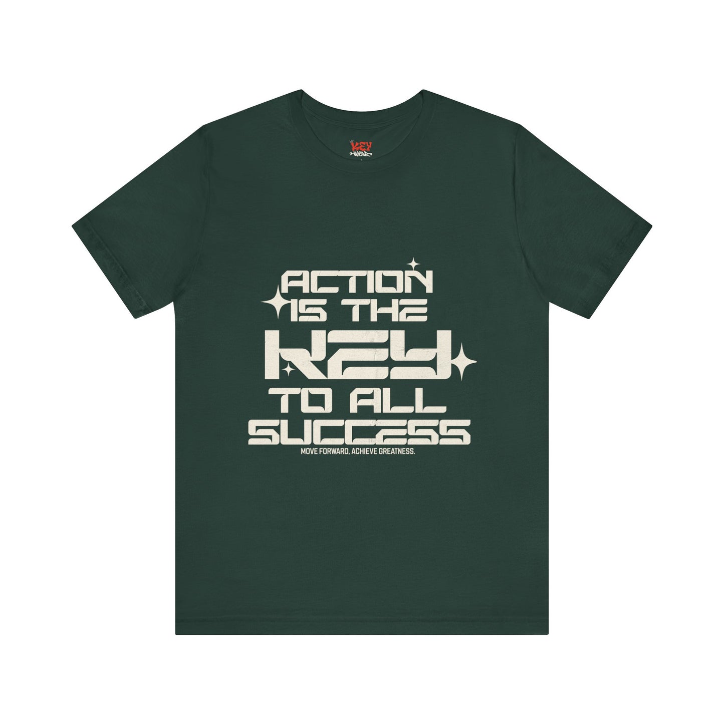 Motivational Unisex Tee: 'Action is the Key to All Success'