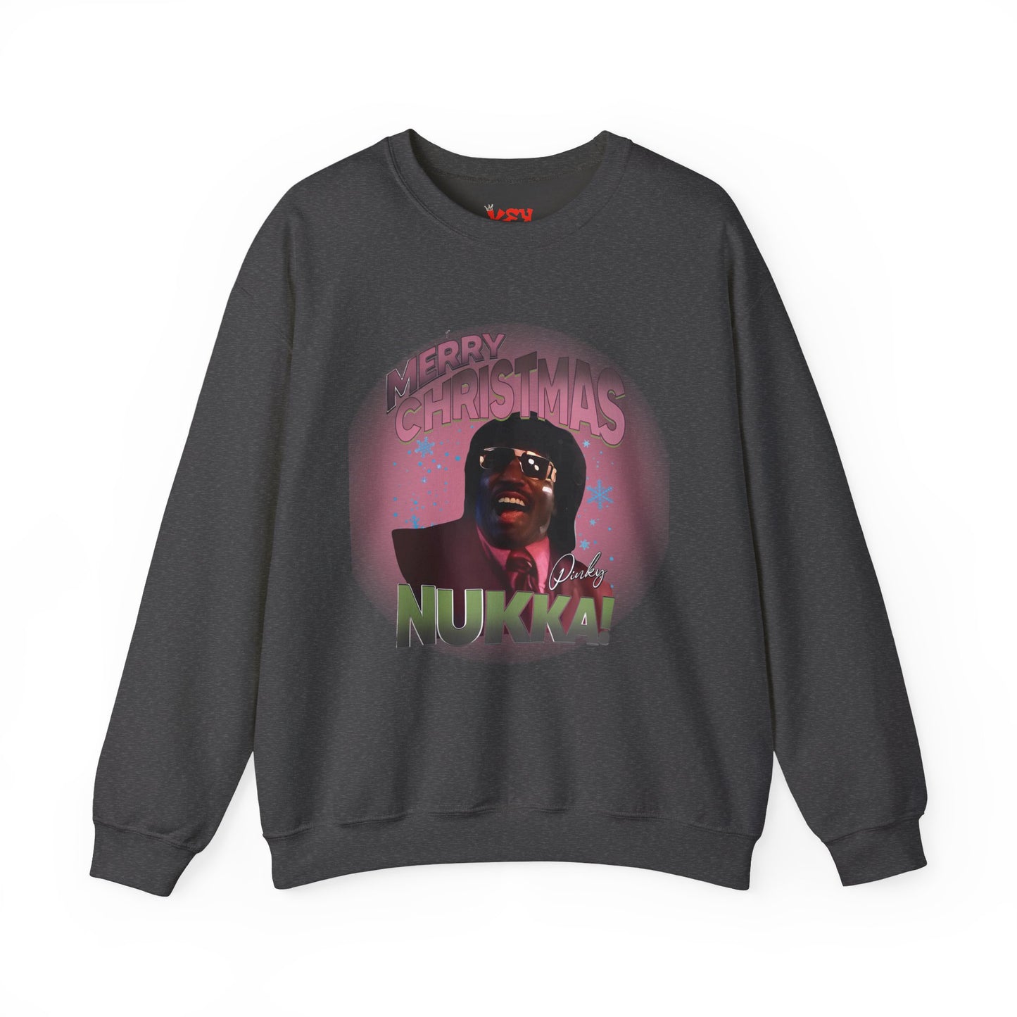 Pinky Christmas Crewneck Sweatshirt — "Merry Christmas Nukka!" Retro Holiday Graphic