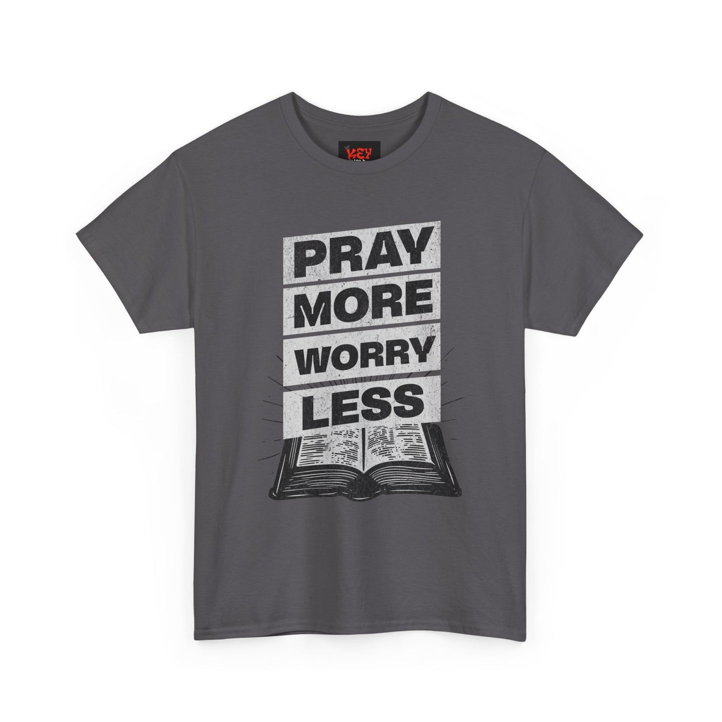 Pray More Worry Less T-Shirt — Inspirational Christian Tee with Bible Graphic
