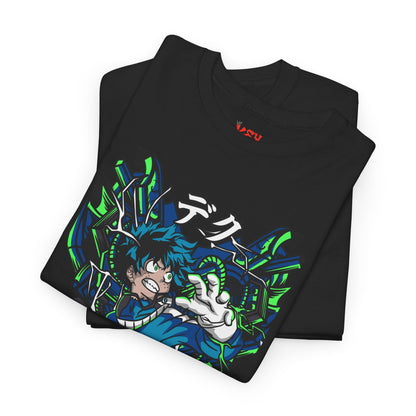 Deku Anime Mecha Pilot T-Shirt — Neon Japanese Text Design