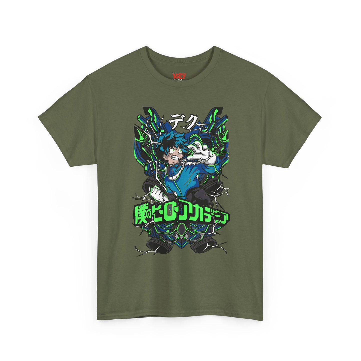 Deku Anime Mecha Pilot T-Shirt — Neon Japanese Text Design