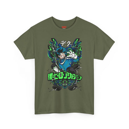 Deku Anime Mecha Pilot T-Shirt — Neon Japanese Text Design