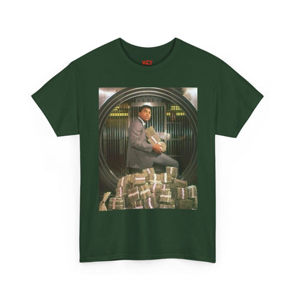 Ali Money Vault Graphic Tee — Vintage Heist Money Pile T-Shirt