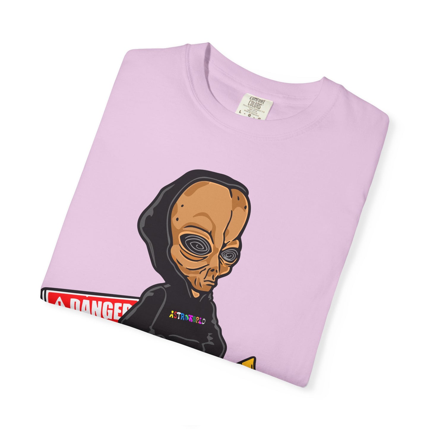 Alien Hooded T-Shirt — "No Trespassing" Desert Graphic