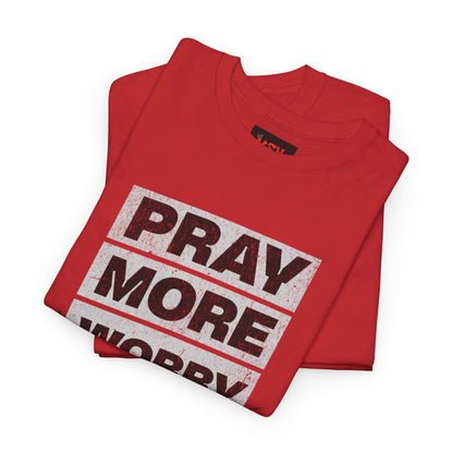 Pray More Worry Less T-Shirt — Inspirational Christian Tee with Bible Graphic