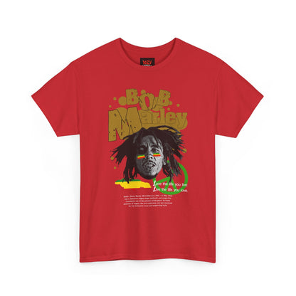 Bob Unisex Heavy Cotton Tee, Vintage Music Shirt, Reggae Lover Gift, Music Festival Apparel, Rasta Style T-Shirt