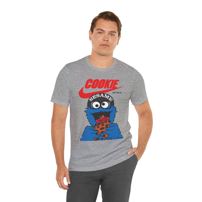 Cookie Monster Graphic Tee — "Cookie" Logo & Bite-Ready Sesame Design