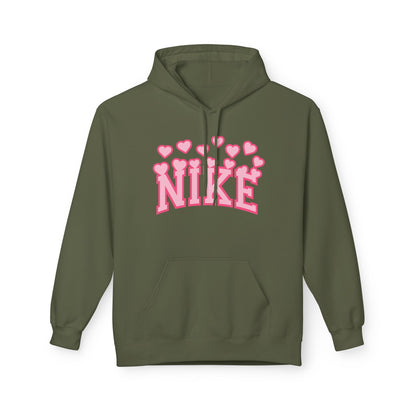 Pink Heart 'Nike' Hoodie — Cute Retro Logo Pullover