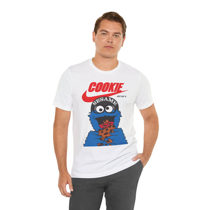 Cookie Monster Graphic Tee — "Cookie" Logo & Bite-Ready Sesame Design