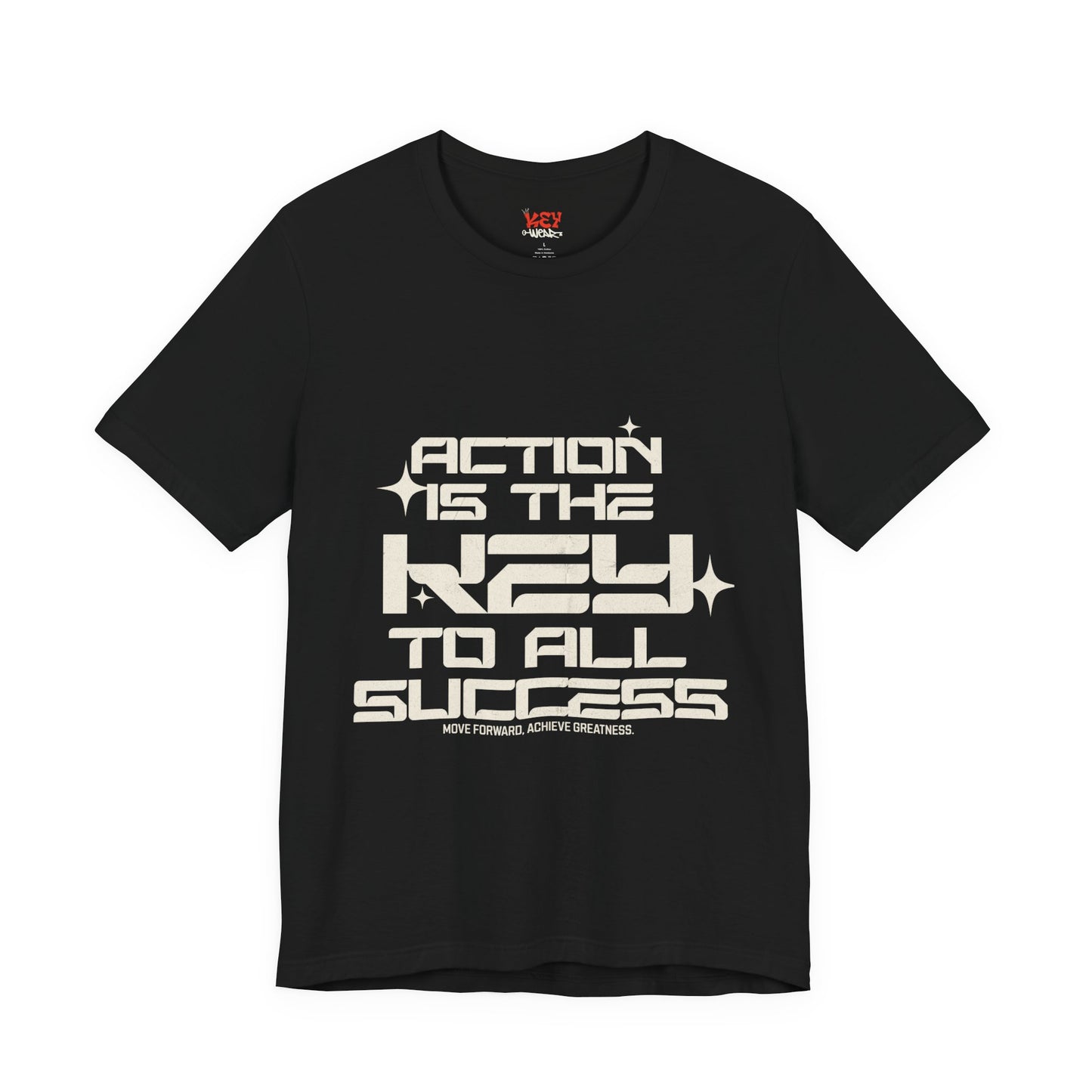 Motivational Unisex Tee: 'Action is the Key to All Success'