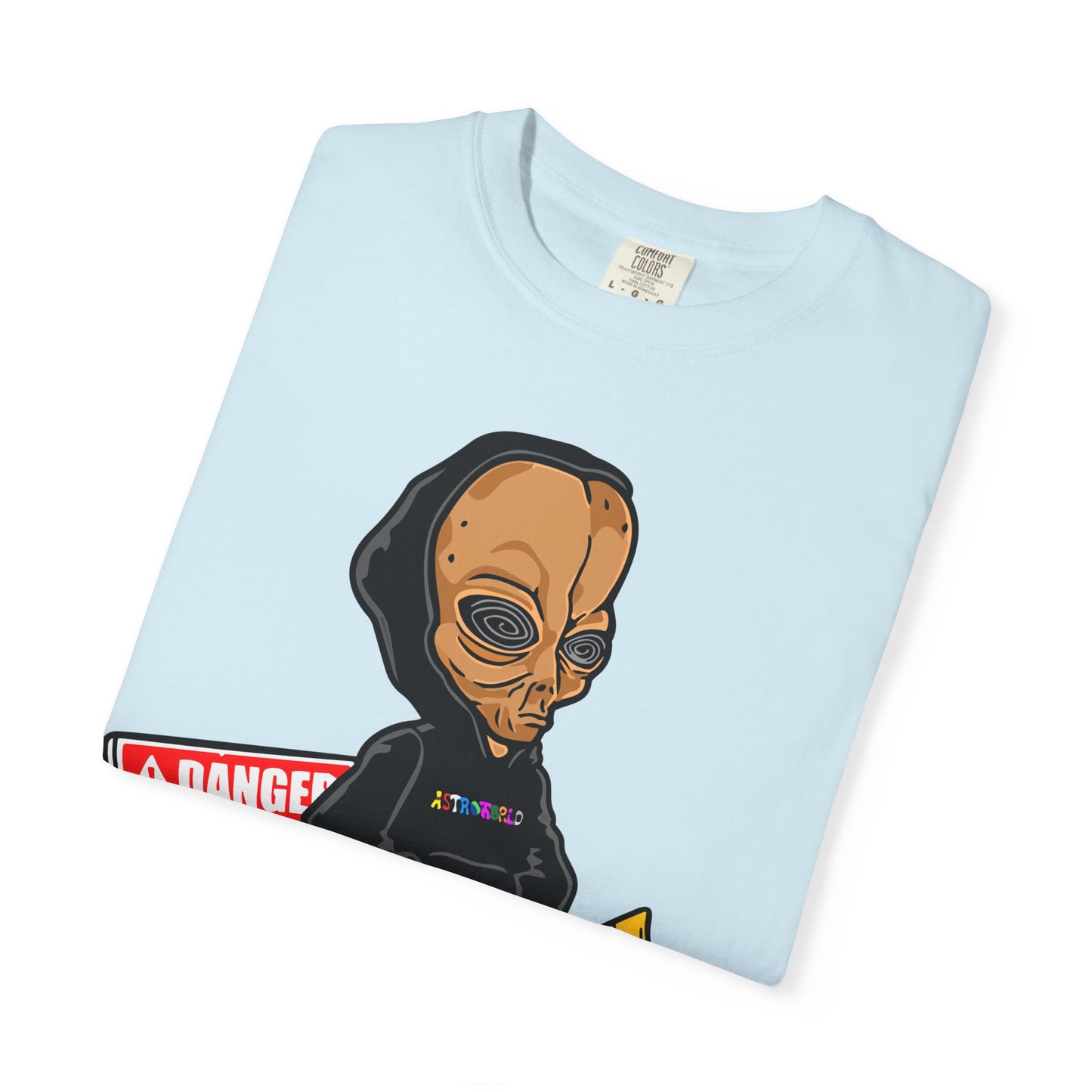 Alien Hooded T-Shirt — "No Trespassing" Desert Graphic