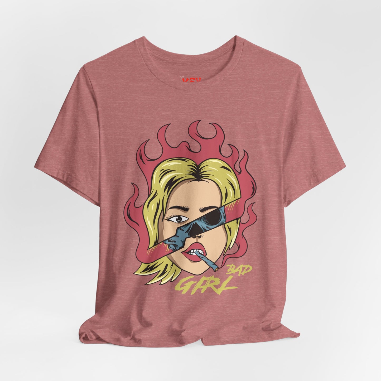Bad Girl Pop Art Tee — Retro Flaming Blonde Graphic T-Shirt