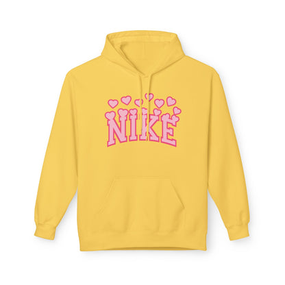 Pink Heart 'Nike' Hoodie — Cute Retro Logo Pullover